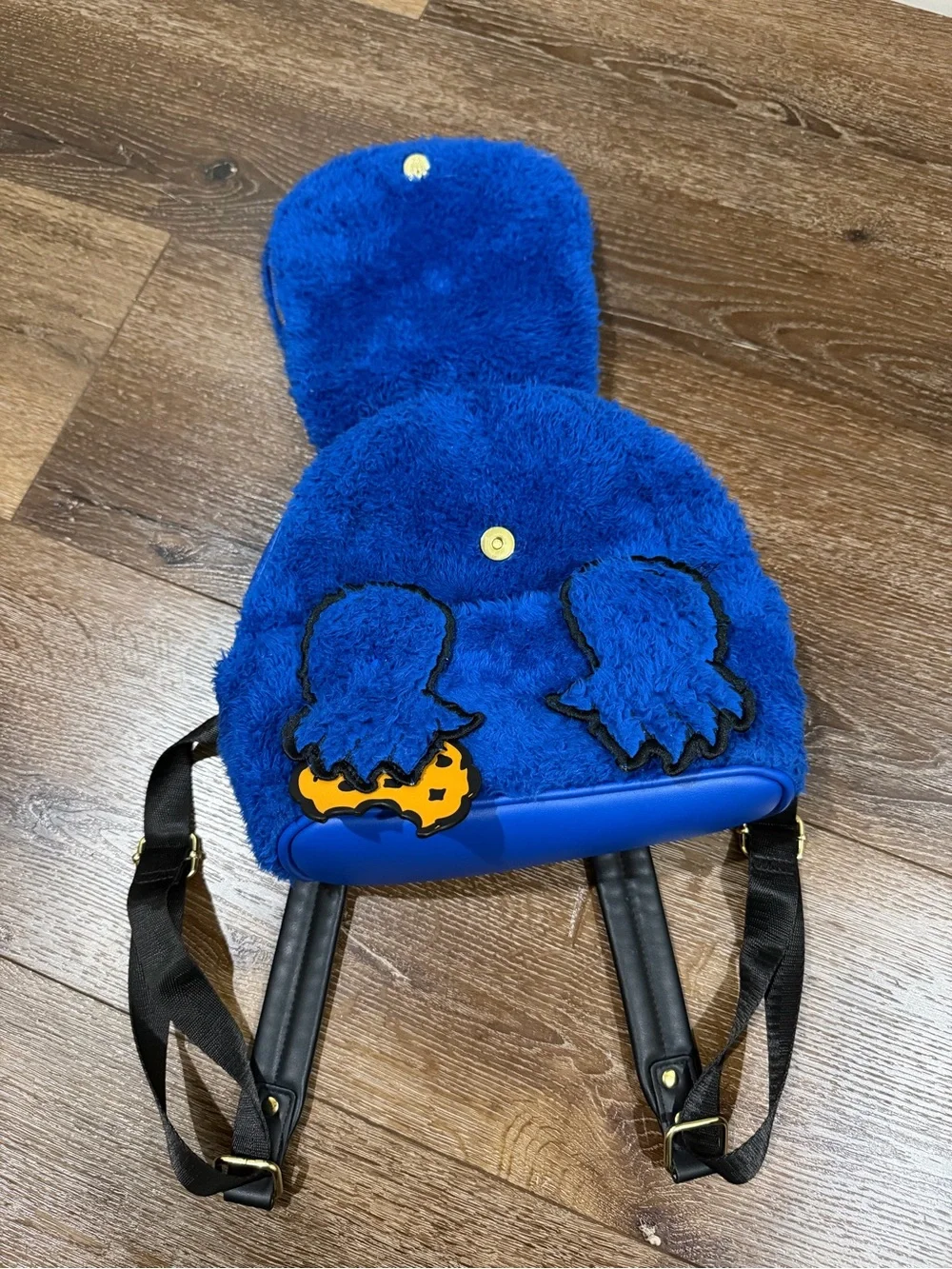 Loungefly Sesame Street Cookie Monster mini backpack blue and orange